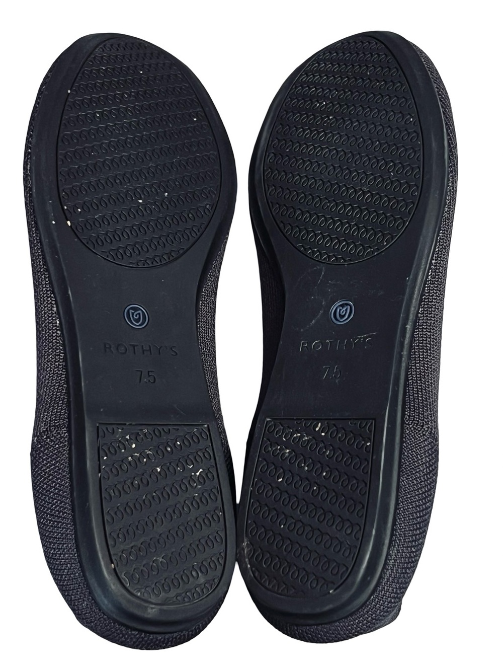 Rothy’s Women’s 7.5 Navy Blue Ballet Flats Solid Knit Round Toe Stretch Washable - Picture 9 of 10